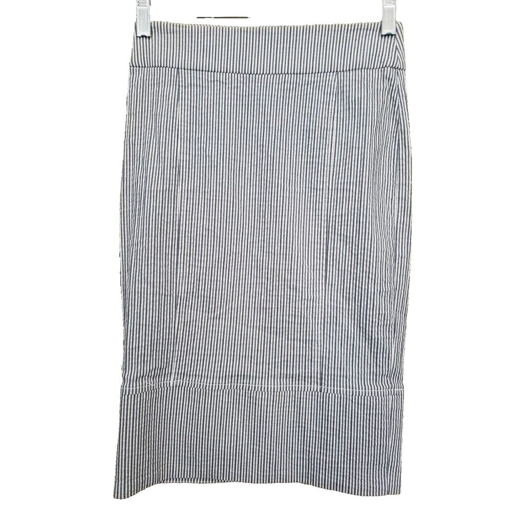 bebe Seersucker Gray Striped Pencil Skirt Size 0